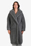 Max Mara Grey Alpaca Teddy Bear Icon Coat Size M