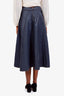 Christian Dior Blue Denim Pleated Mini Skirt with Belted Rope Size 6