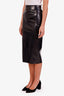 Saint Laurent Black Latex Pencil Midi Skirt Size 36