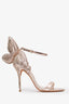 Sophia Webster Metallic Rose Gold Leather Chiara Butterfly Ankle Strap Heels Size 39