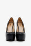 Saint Laurent Black Grained Leather Platform Heels Size 36.5