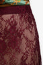 L'Agence Burgundy Lace Midi Skirt Size 6