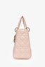 Christian Dior 2014 Pink Leather Lady Dior Top Handle Bag with Strap