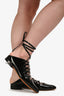 Givenchy Black Patent Leather Lace-Up Flats Size 35