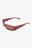 Gucci Red Thin Frame Logo Sunglasses