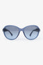 Pre-loved Chanel™ Blue Cat Eye Leather Flower Sunglasses