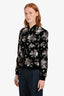 Saint Laurent 2018 Runway Black Velvet Sequin Floral Bomber Jacket Size 36