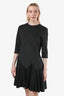 Viktor & Rolf Black Geometrical 3/4 Sleeve Midi Dress Size 40