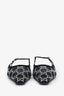 Gucci Black Mesh Crystal Embellished GG Slingback Flats Size 37