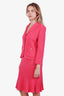 St. John Pink Knit Midi Skirt + Blazer Set Size 6