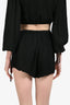 Faithfull The Brand Black Crinkle Shorts Size 2