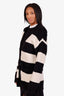 Dries Van Noten Black/White Striped Wool Blend Oversized Cardigan Size M