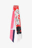 Christian Dior Pink/Black Silk Graphic Print Scarf