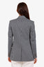 Max Mara Navy/White Striped Double-Breasted Blazer Size 6