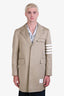 Thom Browne Camel Cotton Classic Chesterfield 4 Bar Stripe Jacket Size 1 Men's