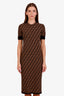 Fendi Brown FF Logo Midi Dress Size 42
