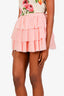 Love Shack Fancy Pink Tiered Tulle Mini Skirt Size 0