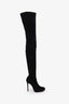 Christian Louboutin Black Suede Over The Knee 120 Heeled Boots Size 37