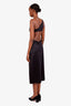 Versace Black Cutout One Shoulder Midi Dress Size 42