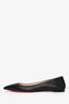 Christian Louboutin Black Nappa Leather Pointed Toe Flats Size 41