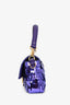 Fendi Purple Sequin Baguette Shoulder Bag