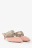 Aquazzura Pink/Silver Suede Leather Rendez Vous Pumps Size 39