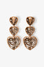 Gold Tone Woven Heart Clip On Earrings