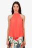 A.L.C. Orange Pleated Sleeveless Blouse Size 2