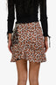 Isabel Marant Cream/Orange Patterned Ruched Mini Skirt Size 36
