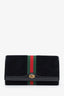 Gucci Black Suede Ophidia GG Web Wallet on Chain