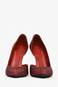 Gucci Burgundy Crystal Embellished Heels Size 38