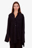 Loewe Black Silk Anagram Embroidered Logo LS Shirt Size 40