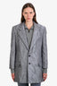 Y/Project Silver Mesh Padded Shoulder Blazer Size M