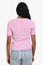 Maje Pink Chevron Knit Short Sleeve Sweater Size 1