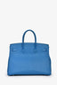 Hermès Bleu Zanzibar Epsom Leather Birkin 35 with Silver Hardware