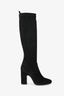 Pierre Hardy Black Suede Ribbed Knee High Heeled Boots Size 39