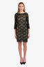 Diane von Furstenberg Green Lace Embroidered Long Sleeve Midi Dress Size 8