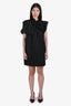 Rick Owens Black Silk Draped Short Sleeve Mini Dress Size 10
