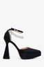 Mach & Mach Black Satin Audrey 55 Pumps Size 39