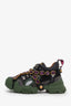 Gucci Green Suede and Mesh Flashtrek Crystal Sneakers Size 36.5