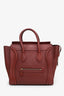Celine Red Leather Mini Luggage Tote