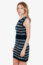 Pre-loved Chanel™ 17P Navy/White Cashmere Reissue Chain Knit Sleeveless Mini Dress Size 38