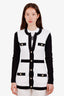 L'Agence Black/White Long Sleeve Button Up Cardigan Size XS