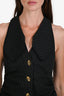 Ganni Black Pinstripe Rushed Vest Size 36