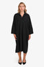 Sibel Saral Black Cotton Poplin Midi Shirt Dress Size Large