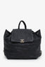Pre-loved Chanel™ 2018 Black Grained Calfskin Stitched Braided Drawstring Backpack