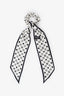 Pre-loved Chanel™ White/Black Polka Dot CC Scrunchie and Scarf Hair Tie Set