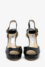 Jimmy Choo Black Patent Platform Peep Toe Heels Size 41