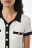 Reformation White/Black Ribbed Knit Aminara Crop Top Size S