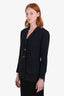 Pre-loved Chanel™ 1990s Navy Wool Long Blazer Jacket Size 40